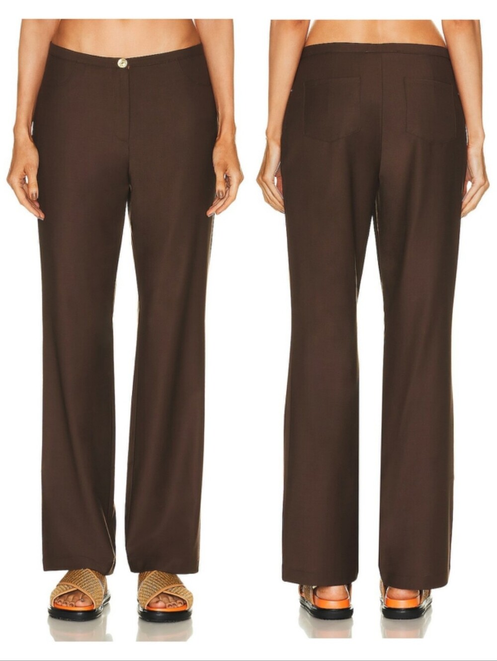 NWT | Siedres Elza Trouser Pant Low Rise Straight Leg Brown EU 40/ US Large